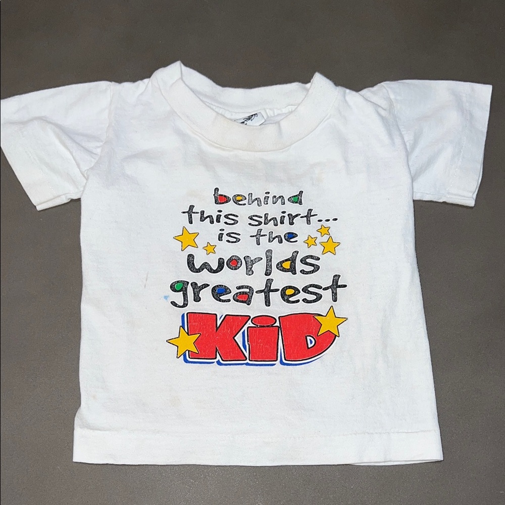 VINTAGE 90s World's Greatest Kid White T-Shirt